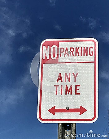 No parking at any time sign Stock Photo