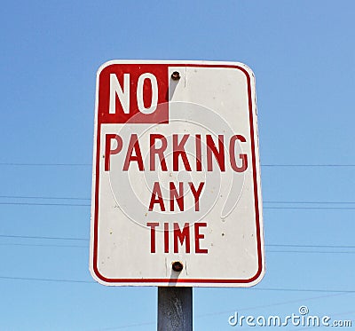 No parking anytime Stock Photo