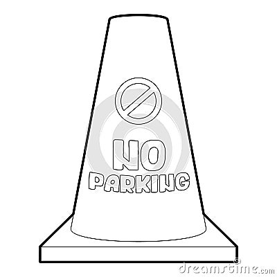 No parking cone icon, isometric 3d style Vector Illustration