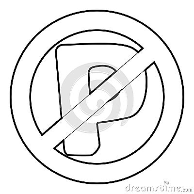 No parking sign icon, isometric 3d style Vector Illustration