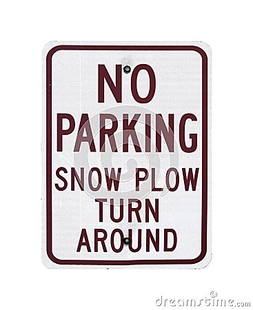 No Parking Snow Plow Sign Stock Photo