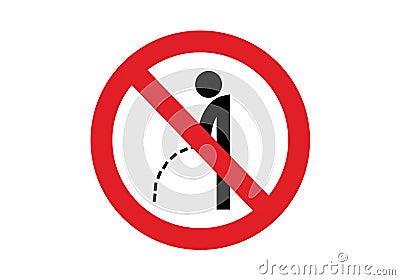 No peeing prohibition sign ban vector illustration Vector Illustration