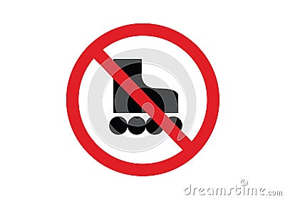 No peeing prohibition sign ban vector illustrationNo roller skating prohibition sign ban Vector Illustration