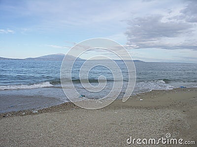 No people on beach in Stavros, Greece Stock Photo