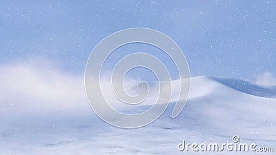With no people snowy arctic desert at snowfall 3D Cartoon Illustration