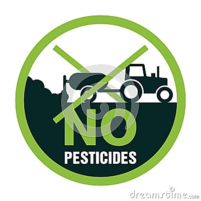 No pesticides - crossed tractor with boom sprayer Vector Illustration