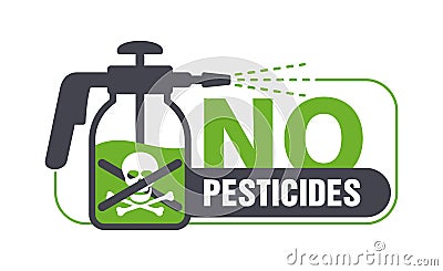 No pesticides sign - crossed garden sprayer Vector Illustration