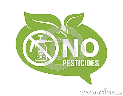 No pesticides sign - crossed out garden sprayer Vector Illustration