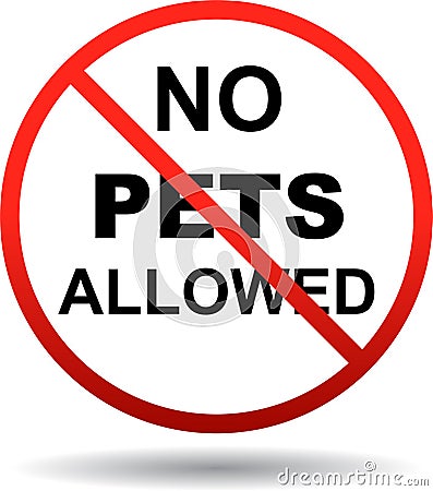 No pets allowed sign on white Vector Illustration