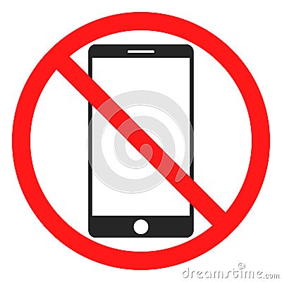 Fun no phone icon Vector Illustration