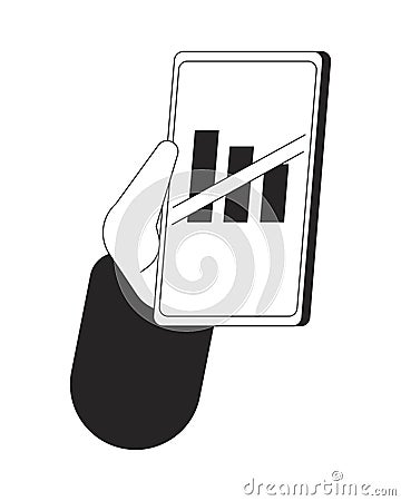 No phone signal cartoon human hand outline illustration Vector Illustration