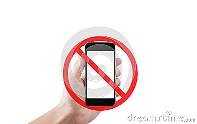 No phone or taking a photo not allow sign, isolated on white background Stock Photo