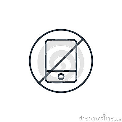 no phones icon vector from flying concept. Thin line illustration of no phones editable stroke. no phones linear sign for use on Vector Illustration