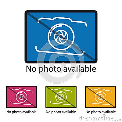 No Photo Available Icon - Colorful Vector Illustration - Isolated On White Background Stock Photo