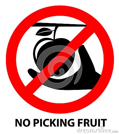 No picking fruit sign symbol Vector Illustration