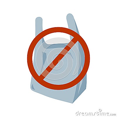 No Plastic Bag Icon Vector Illustration