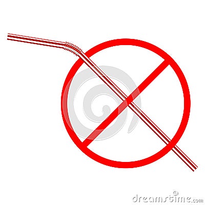 No plastic drinking straw Vector Illustration