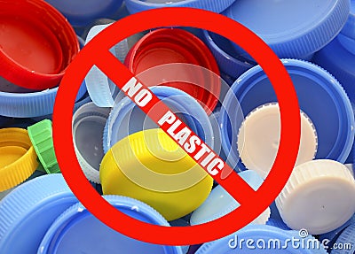 No plastic.Pollution problem, Environmental protection,Recycling concept. Stock Photo