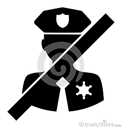 No Police Sheriff - Vector Icon Illustration Vector Illustration