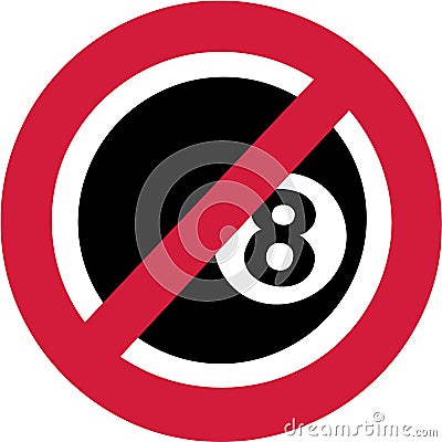 No Pool Eight Ban Vector Illustration