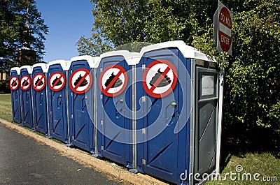 No Poop Outhouse. Stock Photo