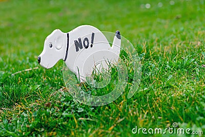 No Pooping On The Grass Sign Stock Photo