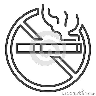 No public smoking icon, outline style Vector Illustration