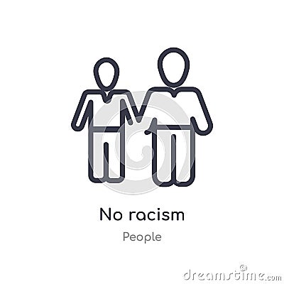 no racism outline icon. isolated line vector illustration from people collection. editable thin stroke no racism icon on white Vector Illustration