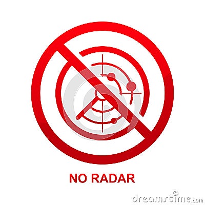 No radar sign isolated on white background Vector Illustration
