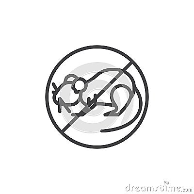 No rat pests line icon Vector Illustration