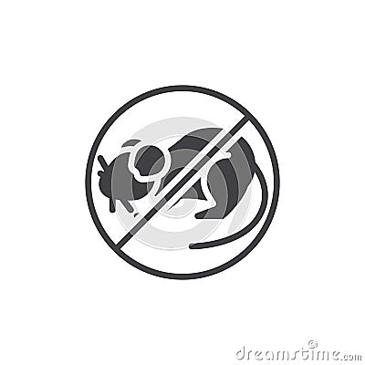 No rat pests vector icon Vector Illustration