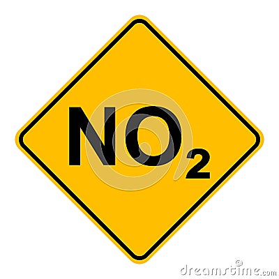 NO2 and road sign Vector Illustration