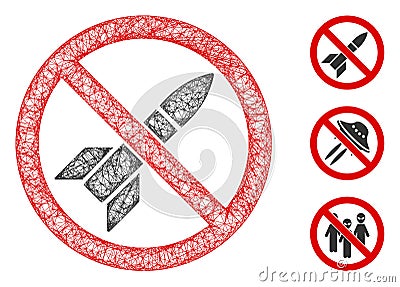 No Rockets Polygonal Web Vector Mesh Illustration Cartoon Illustration