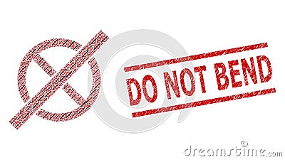 No Rules Mosaic of No Rules Icons and Distress Do Not Bend Stamp Vector Illustration