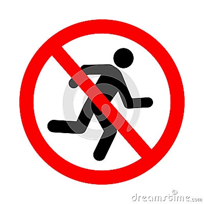 no running - sign Vector Illustration