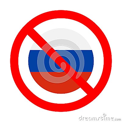 No Russia symbol icon Cartoon Illustration