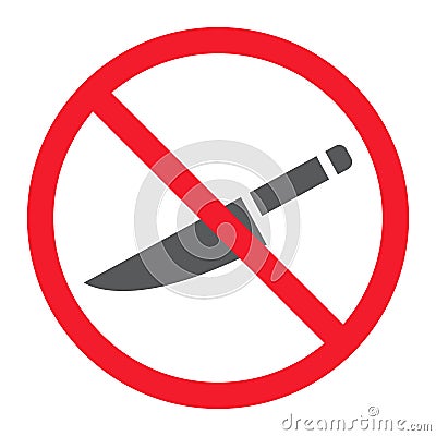 No sharp glyph icon, prohibition and forbidden Vector Illustration