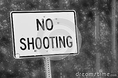 No Shooting sign Stock Photo