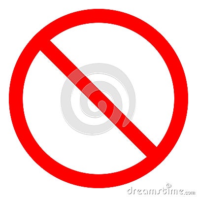 No Sign Empty Red Crossed Out Circle,Not Allowed Sign Isolate On White Background,Vector Illustration EPS.10 Vector Illustration