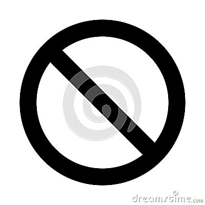 No sign, prohibition symbol design isolated on white background Vector Illustration