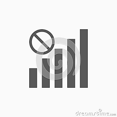 No signal icon, graph vector, connection illustration, mobile signal Vector Illustration