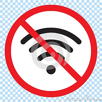 No Signal, No Wifi sign Cartoon Illustration