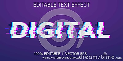 digital no signal text effect editable Vector Illustration