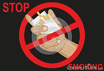 No smoke. Reject the offer of cigarettes. The concept of tobacco Stock Photo