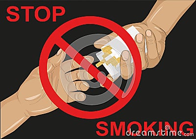 No smoke. Reject the offer of cigarettes. The concept of tobacco Stock Photo