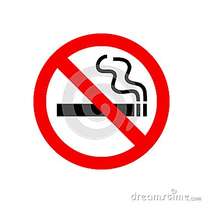 No smoking area sign. Vector cigarette sign icon isolated on white background Vector Illustration