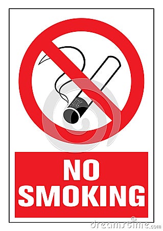 No smoking cigarette sign. Vector Illustration