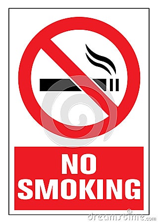 No smoking cigarette sign. Vector Illustration