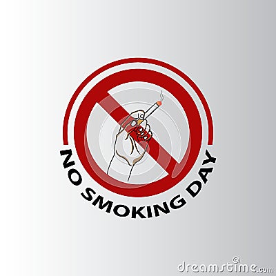 No smoking day icons. Against cigarettes signs. Quit or stop smoking symbols Vector Illustration