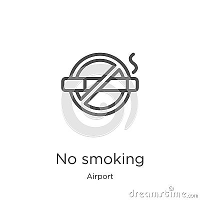 no smoking icon vector from airport collection. Thin line no smoking outline icon vector illustration. Outline, thin line no Vector Illustration